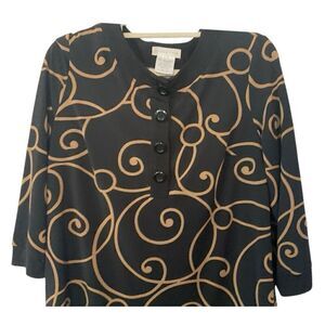 London Times Black & Gold Dress  8